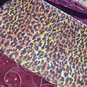 Vintage 1960's Chiffion Leopard Print Scarf with Yellow Accents Mod Spirit MINT